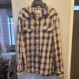 Cody James Men's Plaid Shirt - Brown and White